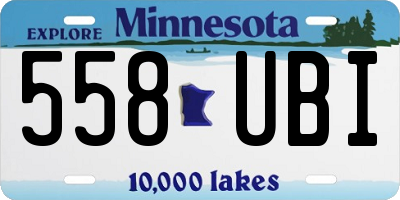 MN license plate 558UBI