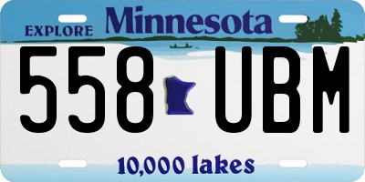 MN license plate 558UBM