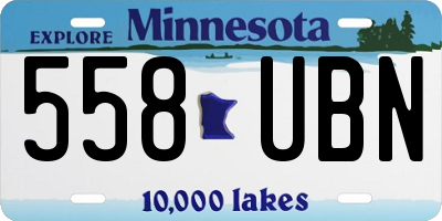 MN license plate 558UBN