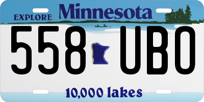 MN license plate 558UBO