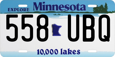 MN license plate 558UBQ