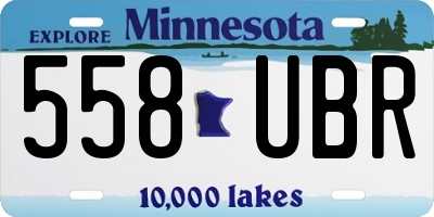 MN license plate 558UBR