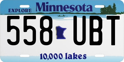 MN license plate 558UBT