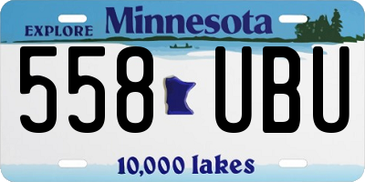 MN license plate 558UBU
