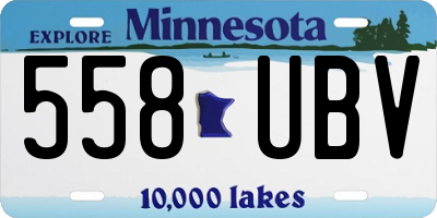 MN license plate 558UBV