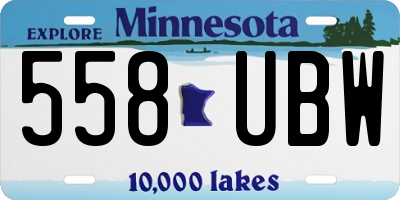 MN license plate 558UBW