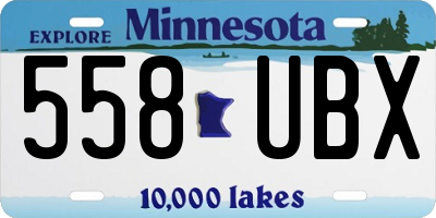 MN license plate 558UBX