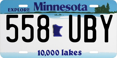 MN license plate 558UBY