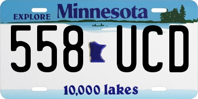 MN license plate 558UCD