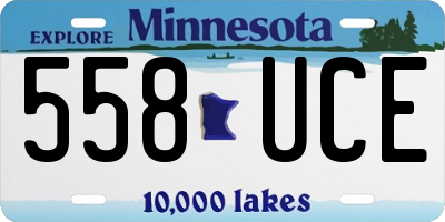 MN license plate 558UCE