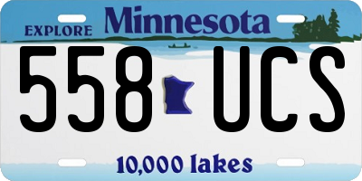 MN license plate 558UCS