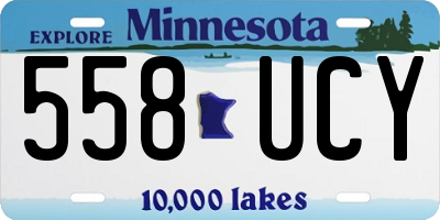 MN license plate 558UCY