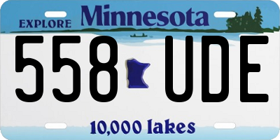 MN license plate 558UDE