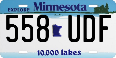 MN license plate 558UDF