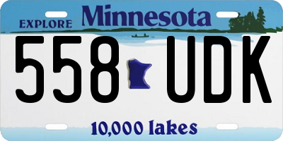MN license plate 558UDK