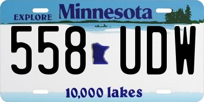 MN license plate 558UDW