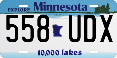 MN license plate 558UDX