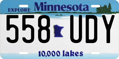 MN license plate 558UDY