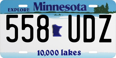 MN license plate 558UDZ