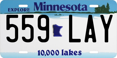 MN license plate 559LAY