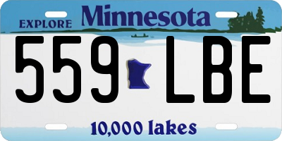 MN license plate 559LBE