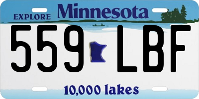 MN license plate 559LBF