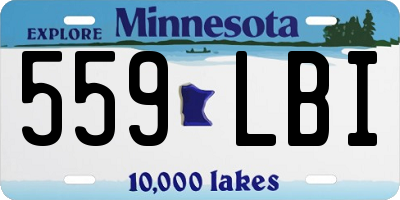 MN license plate 559LBI