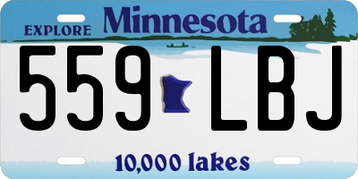 MN license plate 559LBJ