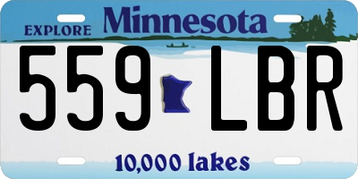 MN license plate 559LBR