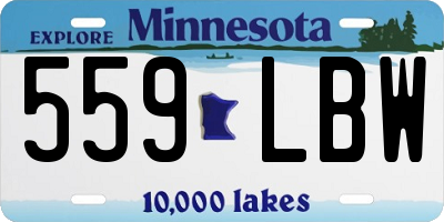 MN license plate 559LBW