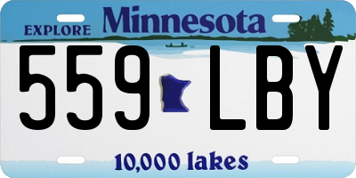 MN license plate 559LBY