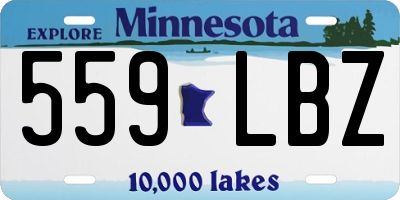MN license plate 559LBZ
