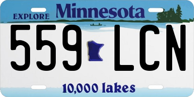 MN license plate 559LCN