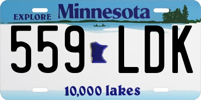 MN license plate 559LDK