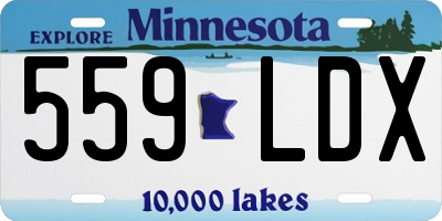 MN license plate 559LDX