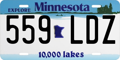 MN license plate 559LDZ
