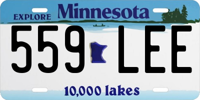 MN license plate 559LEE