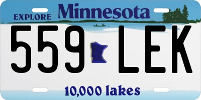 MN license plate 559LEK