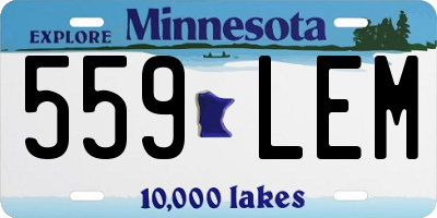 MN license plate 559LEM