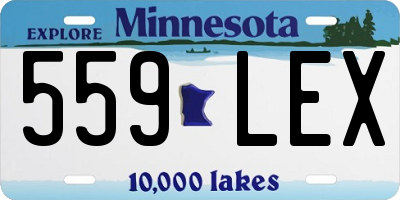 MN license plate 559LEX