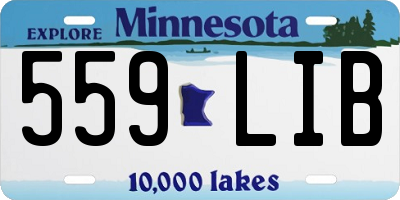 MN license plate 559LIB