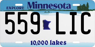 MN license plate 559LIC