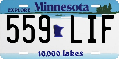 MN license plate 559LIF