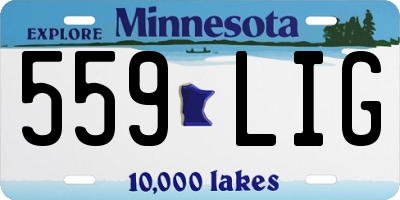 MN license plate 559LIG