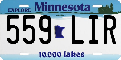 MN license plate 559LIR