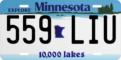 MN license plate 559LIU