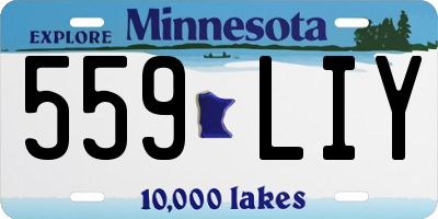 MN license plate 559LIY