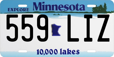 MN license plate 559LIZ