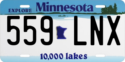 MN license plate 559LNX