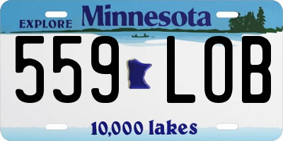 MN license plate 559LOB